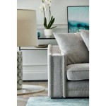 (Left-hand version, Seal Grey) Luxury Cruise Corner Sofa - Studded Armrests